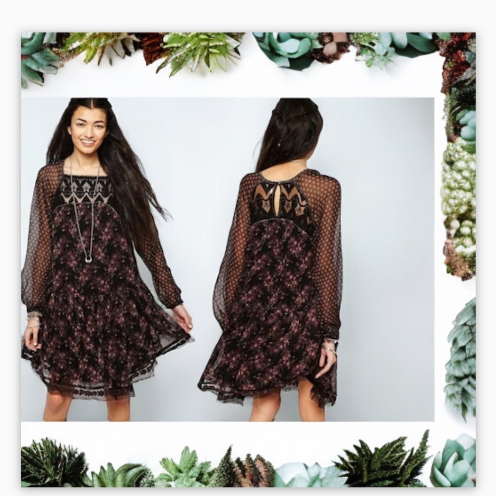Free People Elsie Midnight Garden Floral Boho
Dress-EUC-SzXS -Peasant-Gypsy Vibe - Picture 4 of 10